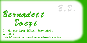 bernadett doczi business card